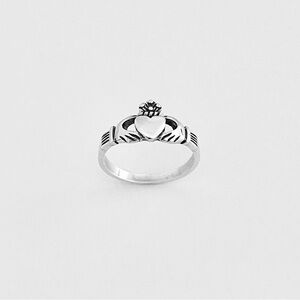 Sterling Silver Irish Claddagh Heart Ring, Silver Rings, Friendship Jewelry